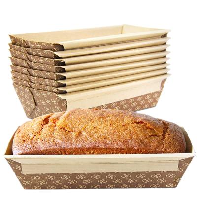 China Environmentally Friendly Baking Paper Loaf Bread Pan Disposable Corrugated Recyclable Bakery Rectangle Filters With Artisan Print For Baking for sale