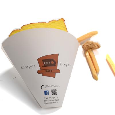 China Food Grade Disposable Custom Printed Kraft Paper Food Packaging Boxes Disposable Pancake Holder For Egg Bubble Waffle for sale