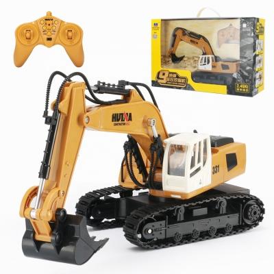 China RC Hobby 9CH Simulation RC Excavator Toys With Light Kids Boys RC Truck Toys Engineering Car Tractor Brinquedos 1:18 for sale