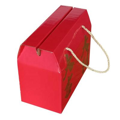 China Hot Selling Materials Hot Sale Eco-Friendly Recycled Corrugated Paper Food Packaging Gift Mailer Box With Handle for sale