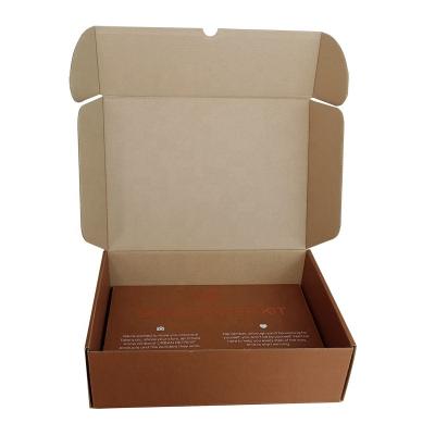 China Recycled Materials Custom Logo Recycled Corrugated Cardboard Apparel Ad Shipping Cardboard Brown Paper Shoes Packaging Box for sale