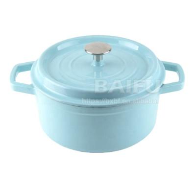 China OEM Sustainable Factory Enameled Cast Iron Pot With Two Loop Handle Cast Iron Casserole Dutch Oven for sale