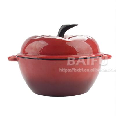 China New Next Tomato Glazed By Cast Iron Viable Oven Pumpkin Casserole Dutch Cooking Pot for sale