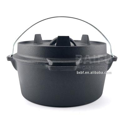 China 4.5QT 6QT 9QT 12QT Pre-Seasoned Camp Viable Outdoor Cast Iron Dutch Oven Camping Sauce Pot Outdoor Dutch Oven With Lid Lifter for sale