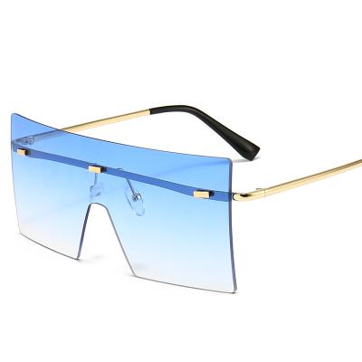 China Lady Trendy 2021 Rimless Wholesale Ladies Shade Woman Sunglasses Fashion Designer Sunglasses for sale