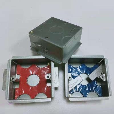 China UK industry plug electrical boxl back, 1 gang, fire rated gi metal boxes with galvanized finish for sale