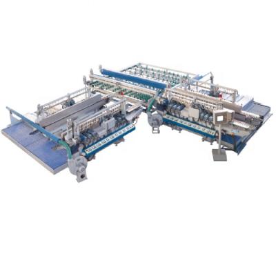 China Durable 24 Double Motors Glass Edger Double Edger Line Glass Edge Polish Production Machine Polish Production Line for sale