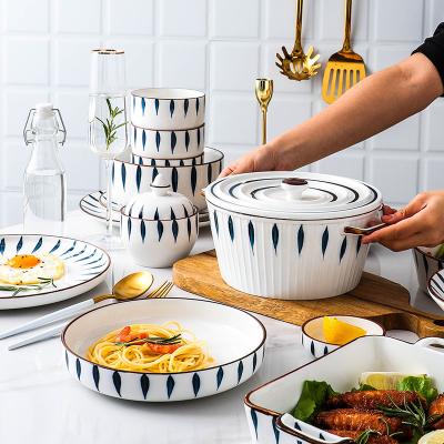 China Factory Price Sustainable Sheet Decals Around Bakeware Ceramic Dish And Bowl Set With Handle For Home for sale