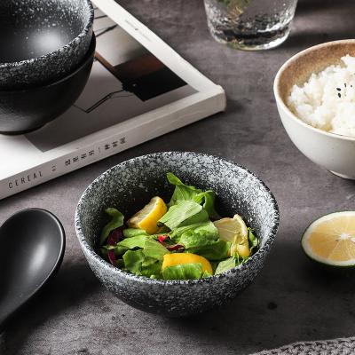 China Viable Fashion Stoneware Japanese Style Small 4.5 Inch Ceramic Soup Bowl Rice Bowl for sale