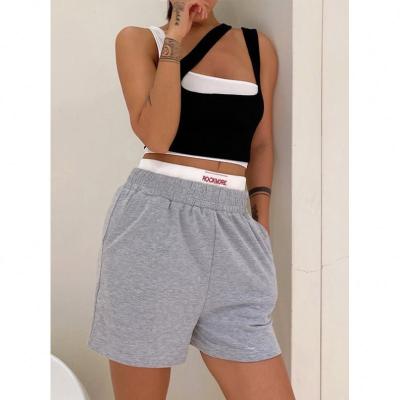 China Anti-wrinkle summer women clothes 2021 custom outfits shorts and crop top women summer shorts set set for sale