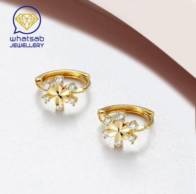 China Best Selling Wholesale Jewelry FASHIONABLE S925 Sterling Silver Earring Women Flower Inlaid Zircon Earrings Female From Whatsab for sale