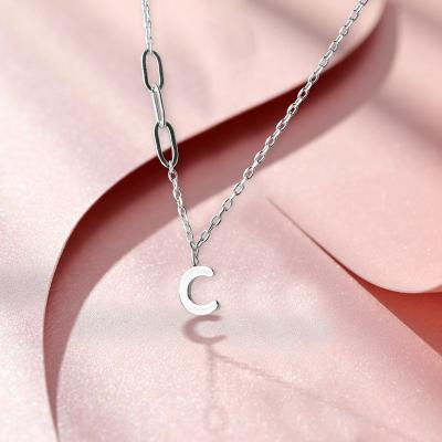 China Wholesale Custom Letter C Necklaces S925 Sterling Silver Necklace For Women 2021 Fashion Chain Jewelry for sale