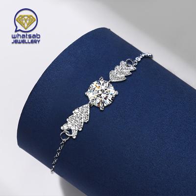 China Whatsab Cute Jewelry High Quality Women's Jewelry Gift Moissanite Bracelet S925 Sterling Silver for sale