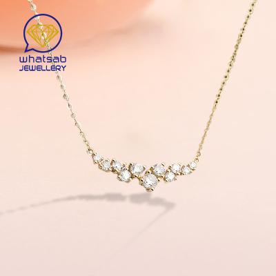 China Whatsab Luxury Fashion Ladies Jewelry 14K Gold Unique Polishing Unique Necklace Real Whatsab With Moissanite for sale