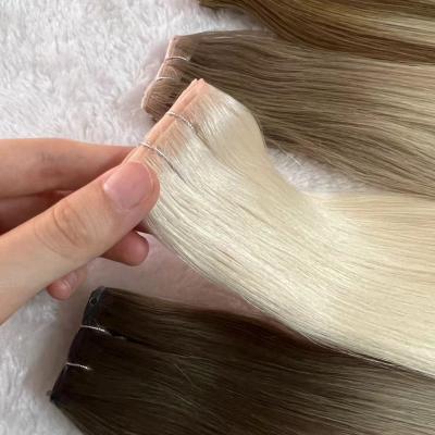 China Silky Straight Wave Invisible Hole Weft Extension Human Hair Virgin Cuticle Aligned for sale