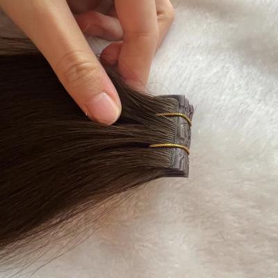 China Silky Straight Wave New Style Hair Extension Invisible Hole Weft Hair Extension Double Drawn Accept Custom Order for sale