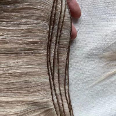 China Silky Straight Wave Genius Weft Hair Extensions 100% Remy Human Hair Russian Brown Machine Skin Double Drawn Hand Tied Weft Hair Extension for sale