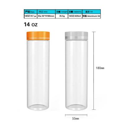 China Food Jar Candy Use And Plastic Material Lower Prices Transparent PET Tea Plastic Packaging Screw Lid for sale