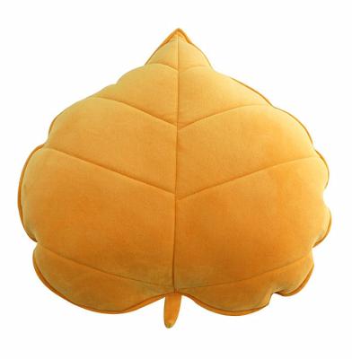 China Anti-pull Best Selling 3D Tiles Leaf Shaped Sofa Bed Velvet Decorative Pillow Home Car for sale