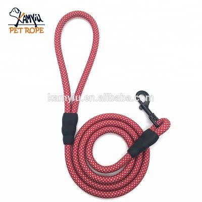 China DETACHED Strap Round Rope Dog Leash Manufacturer, Custom Colored Round Nylon Rope Dog Leash Pet for sale