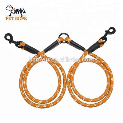 China DETACHED Double Reflective Dog Leash Nylon Trail Training Walk 120 Cm Suitable For Medium Large Dogs for sale