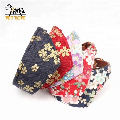 China BREAKPOINT 3 Pieces New Pet Cat Dog Bandana Bib Dog Collar Hot Stamping Floral Neckerchief Scarf for sale