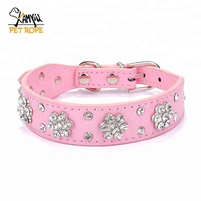 China Sustainable Adjustable Dog Collar Pet Supplies Wholesale Luxury Custom Dog Collar Diamante Dog Collar for sale