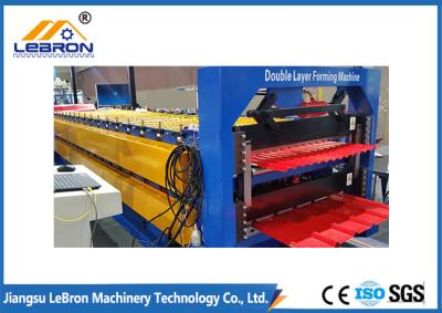 China Color steel tile , corrugated roof double layer roof sheet roll forming machine / double layer roll forming machine for sale