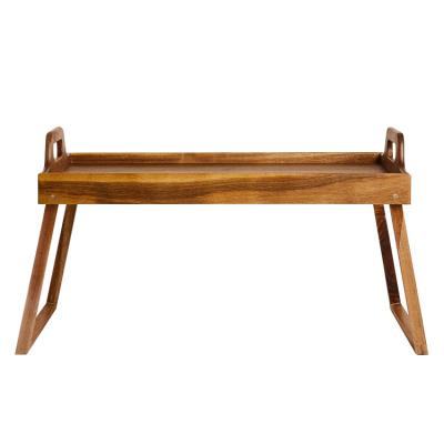 China Traditional American Walnut Food Service Tray Household Rectangular Wooden Shape With Leg And Handle for sale