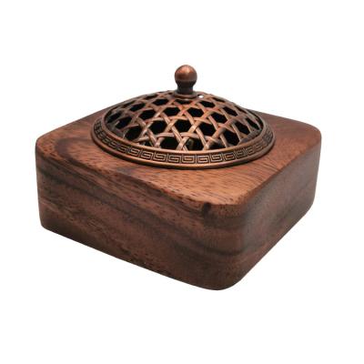 China Wholesale Price Islamic Cheap Standard Shape For All Season Design Islamic Style Wooden Glass Censer for sale