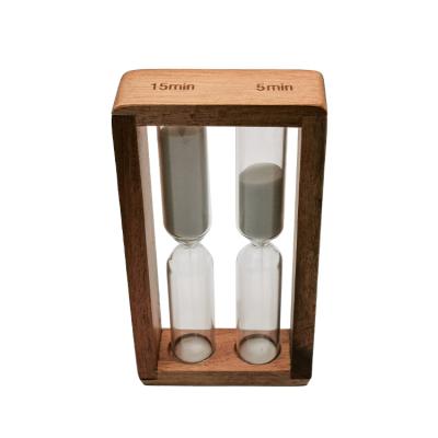 China 15min 5min Traditional Hourglass Sand Clock Sand Wooden Timer for sale