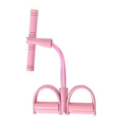 China Band Yoga Fitness 4 Tubes Indoor Resistance Exercise Bands Yoga Equipment Pedal Foot Puller for sale