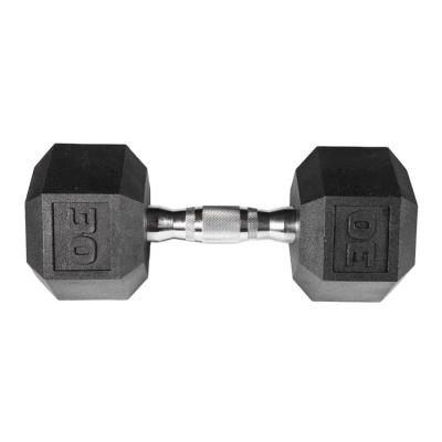 China Low Price Hex Dumbbell Rubber Covered Dumbbell Rubber Dumbbell for sale