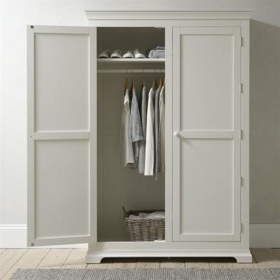 China Nordic Luxury Large Space Bedroom Wardrobe Solid Wood White Storage Cabinet for sale