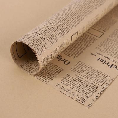 China Waterproof English Newspaper Wrapping Paper Florist Supplies for sale