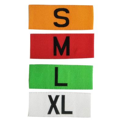 China Viable Custom Embroidered XS, S, M, L, XL, XXL T-shirt Jacket Jeans Hoodies Apparel Woven Label Size Label for sale