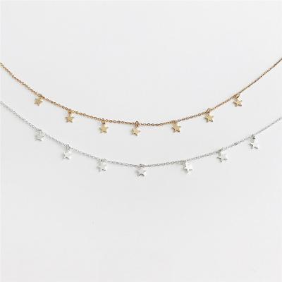 China 2020 High Quality Fashionable Newest Exquisite Pentagonal Star Necklace Women Star Choker Necklaces for sale