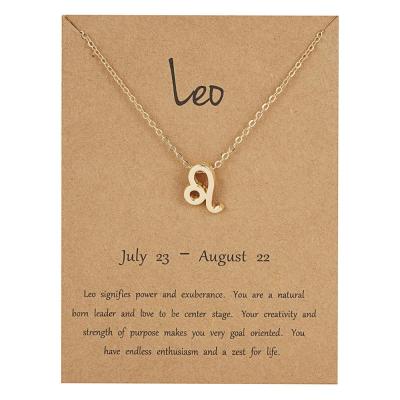 China New 12 Constellation Zodiac Sign Necklace Pendant Gold Choker High Quality Short Chain Necklaces For Women Girl Jewelry Birthday Gift for sale