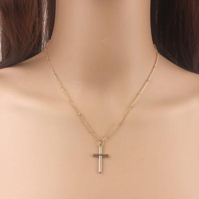 China 2020 New Fashion Summer Gold Chain High Quality Small Cross Cross Necklace Religious Necklace For Women for sale