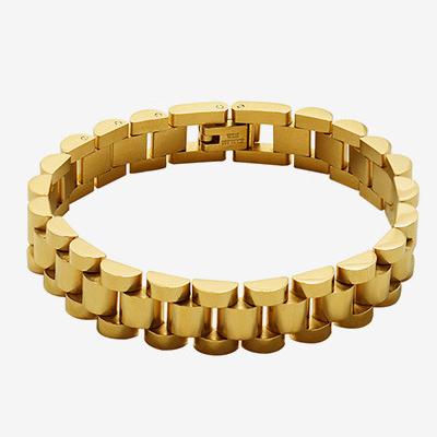 China High quality stainless steel heavy work texture stainless steel chain bracelet high quality cuban golden jewelry combined bracelet for sale