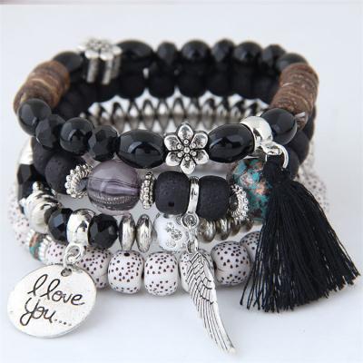 China Custom Tassel Vintage Women Natural Stone Crystal Bead Bracelets Female Jewelry Charm Bracelet Gift Vintage Bracelet for sale