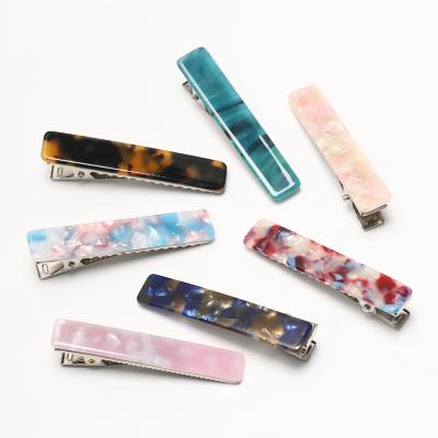 China Acetate hair clip girls barrette high quality acrylic soft daily hair accessories colorful geometric hair clip for sale