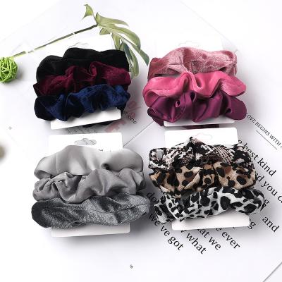 China 2020 Trendy Vintage Hair Scrunchies Elastic Satin Hair Bands Shape Velvet Scrunchies Set Ponytail Ties Rope Hair Accessories for sale