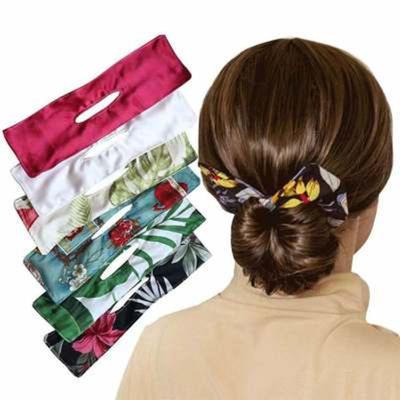 China High quality multicolor fashion bun hair bands women skillful summer knotted yarn headband printing hairpin braider maker easy to use print headband for sale