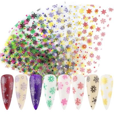 China Eco-friendly Material and Easy Apply Nail Art Transfer Foil Color Snow Christmas Nail Foil Transfer Paper 10pcs/set for sale