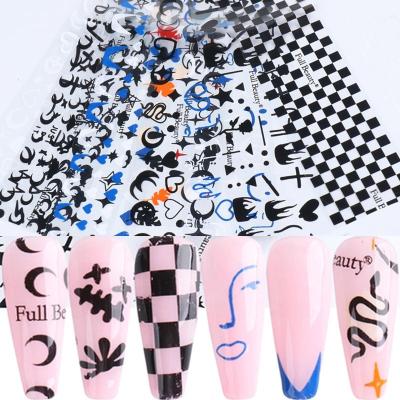 China 10 Styles/Box Wholesales Grid Flame Nail Transfers Foil 10design/bag Paper Nail Art Foil Polish Sticker for sale