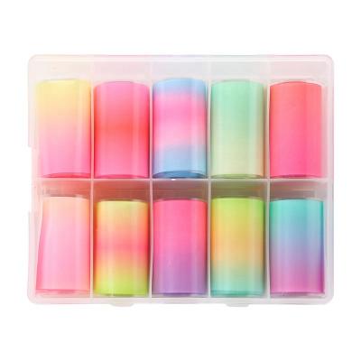 China Eco-friendly Material And Easy Apply Wholesale Colored Nail Foil Transfer Sticker 4*100cm/box for sale