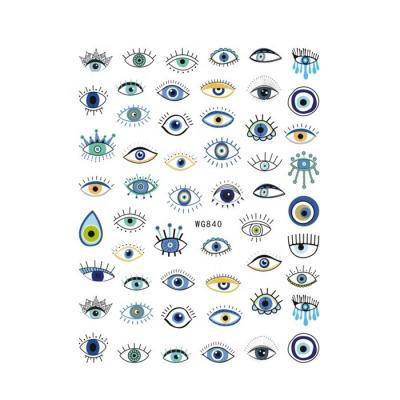 China Big Size Hot Selling Colorful Blue Self Adhesive Nail Art 3 D Eye Stickers for sale