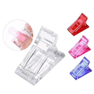 China Easy Apply New 4Colors Quick Building Nail Tips Clip For Crystal Nail Extender Glue Forming Clip for sale