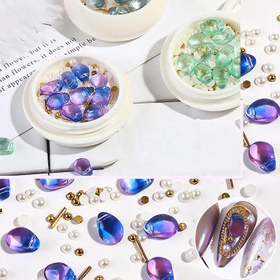 China Easy Apply Mixed Metal Studs Nail Stones Crystal Rhinestones Size Beads Nail Crystal Rhinestone for sale